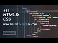 13 How To Use Tables in HTML HTML CSS Tutorial Learn Web Development