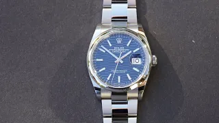 Rolex DJ 36 blue fluted dial