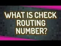 What is check routing number