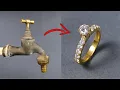 Turning a Brass Faucet Into a Stunning Solitaire Ring Incredible DIY Jewelry Transformation