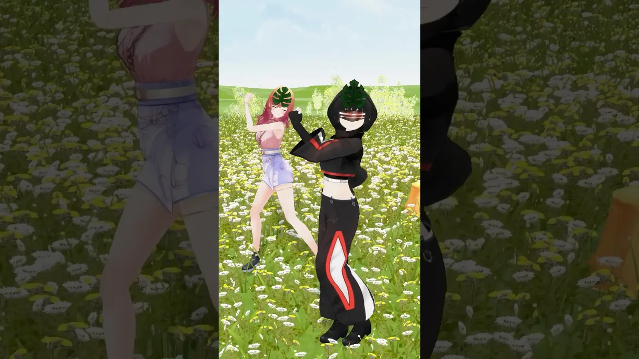 【葉っぱ隊！YATTA!】流石にシュールすぎる…！これがプロとばけもの【with 黒子ちゃん #踊ってみた #regloss #一条莉々華 #shorts 】