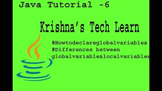 java 6 gloabal variables and local variables declaration