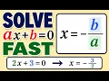 The Fastest Way to Solve ax b 0