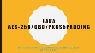 AES 256 Encryption And Decryption With Java CBC Mode