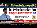 12 Java Wrapper Classes Question Answer Class 12 IT 802 Unit 3 Java Question Answer
