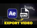 How to EXPORT in After Effects