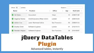 jQueryDataTables jQuery Plugin for HTML Tables Advance Controls