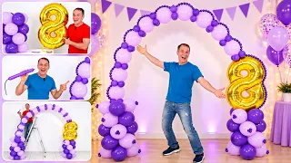 COMO HACER UN ARCO DE GLOBOS  (sin estructura) 😊👍 decoración con globos para cumpleaños ✨ Gustavo gg
