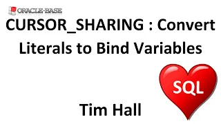 CURSOR - SHARING Automatically Convert Literals to Bind Variables in SQL Statements