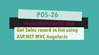 POS-26 Get json data using ASP NET C Javascript AngularJS JQUERY