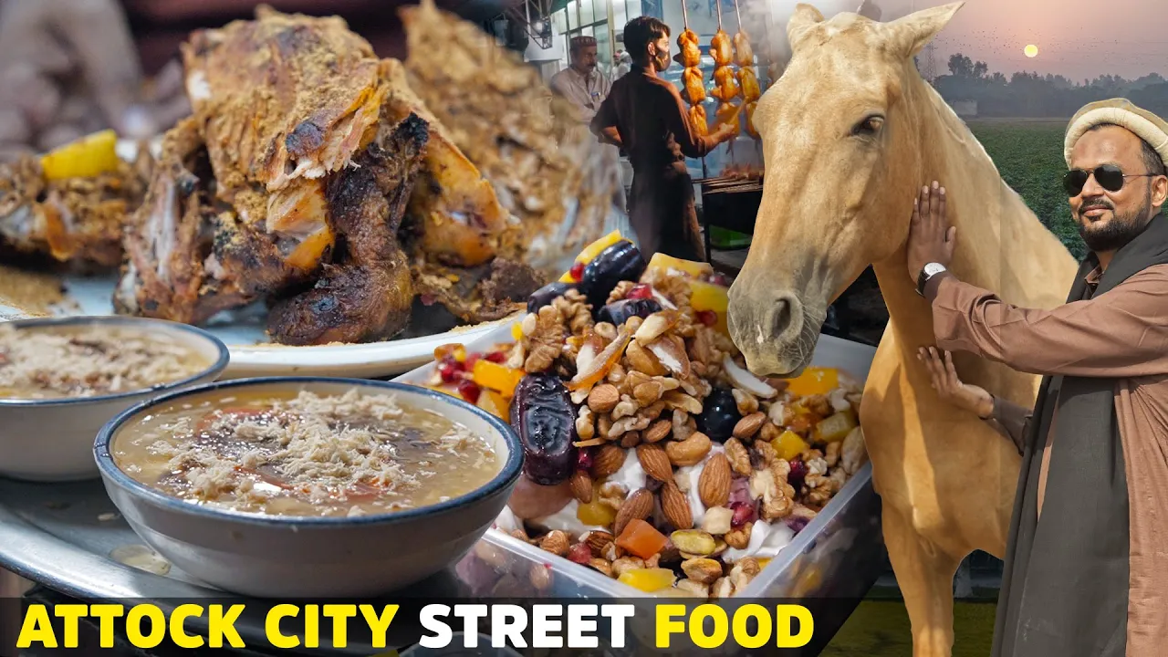 Street Food of Attock, Expensive Horses at Madrota Village   Sajji, Fruit Chat ft @Foodie Noor