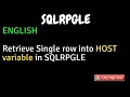 IBM i AS400 Tutorial iSeries System i - Retrieve Single row into HOST variable in SQLRPGLE