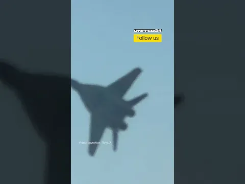 Ukrainian MiG-29 Fighter Jet Shoots Down Russian Drone Using Air Vortex #warinukraine
