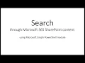 Using Microsoft Graph PowerShell to Search in Microsoft 365 content
