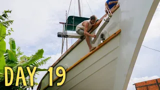 Installing Yabá’s anchor bow roller (complete boat rebuild) — Sailing Yabá 187