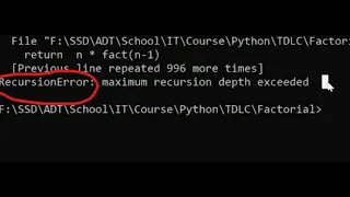 Recursion Error maximum recursion dept exceeded Previous line repeated more times Python Error