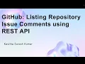 GitHub Listing Repository Issue Comments using REST API