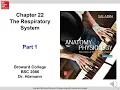 BC BSC 2086 Chapter 22 The Respiratory System Part 1
