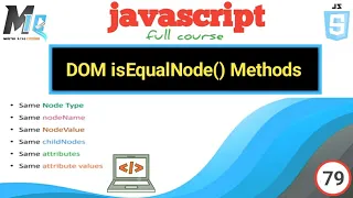 DOM isEqualNode Methods in javascript tutorial for beginners