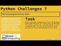 Python challenges level 5 challenge 7