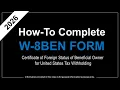 How to Complete W 8BEN Form 2025-2026