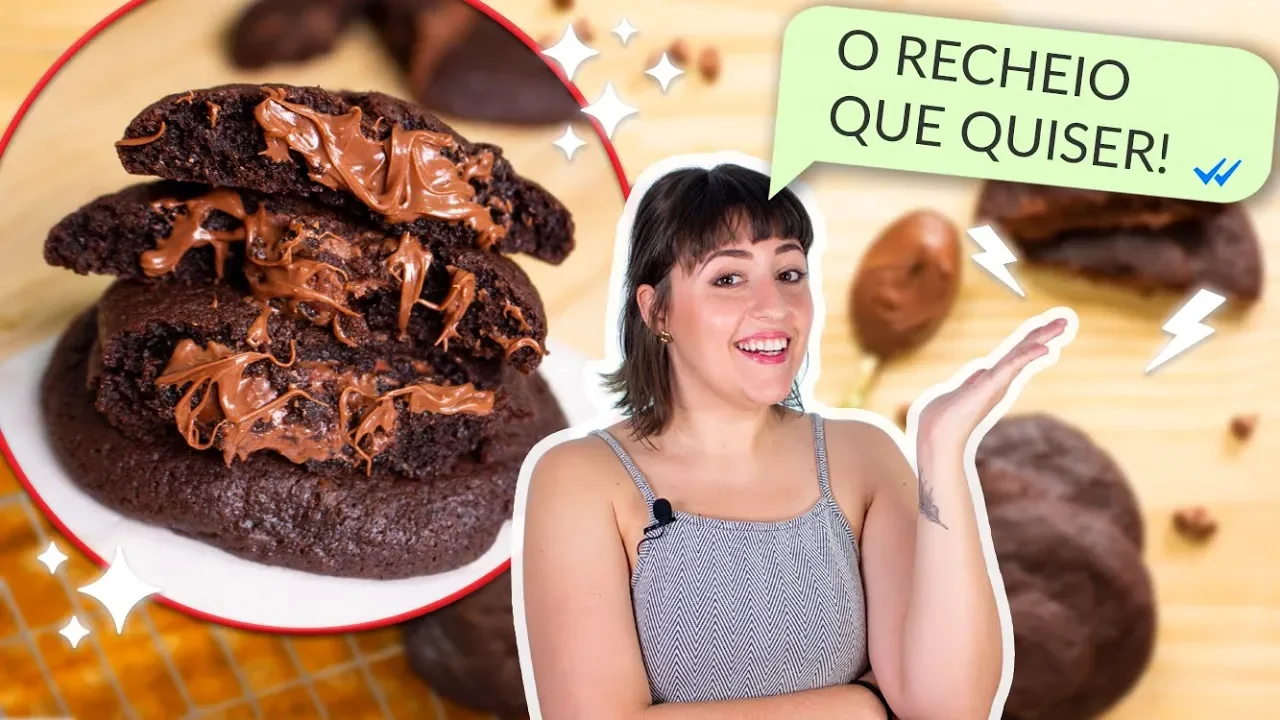 Cookie de Chocolate fácil  com Massa de Bolo 3 ingrediente -Sir Super Mamy