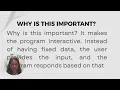 Processing User Input and Basic Data Manipulation Module04