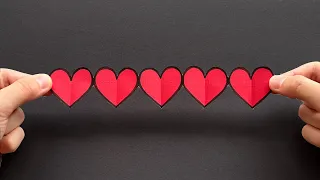 Herz basteln mit Papier: Leichte Kette aus Papier ❤ Geschenk zum Muttertag oder Geburtstag