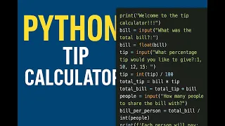 Python Tip Calculator Beginner Project in Python Step by Step Tutorial Day 2