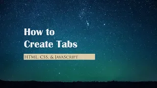 How to Create Tabs HTML CSS JavaScript