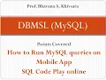 How to Run MySQL queries on Mobile App SQL Code Play online cutter com