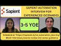 Sapient Automation Testing Interview Experience Real Time Interview Questions and Answers