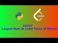 No Sound Leetcode 747 Largest Number At Least Twice of Others