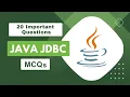 Java JDBC MCQs l Top 20 Java JDBC Questions and Answers l Tpoint Tech