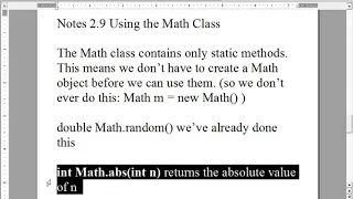 013 Notes 2 8 Wrapper classes 2 9 Using the Math class