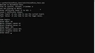 Text-based blindfold chess game in Python