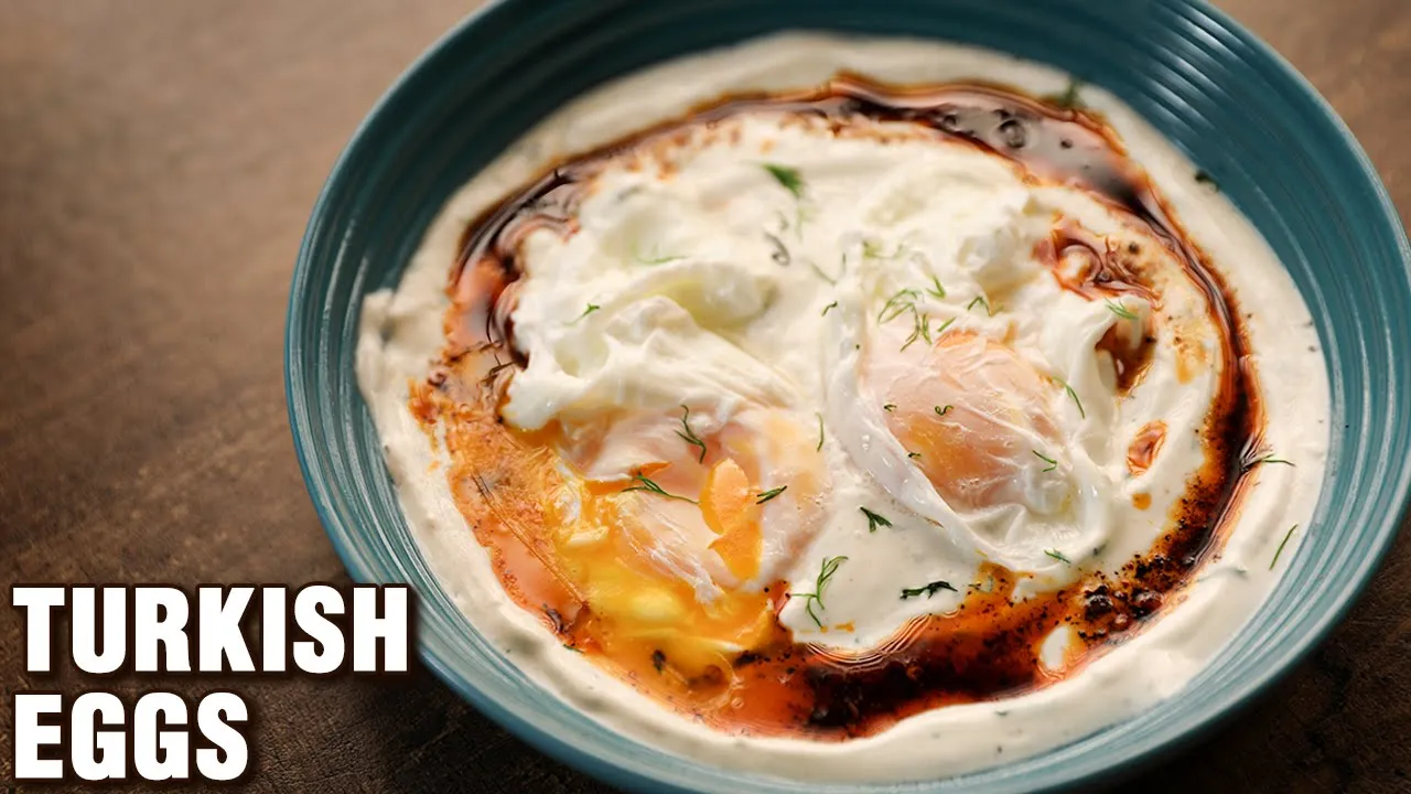 Turkish Eggs Recipe   How To Make Turkish Poached Egg   Cilbir   Egg Breakfast Recipe By Chef Tarika