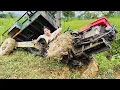 Download Lagu Agricultural vehicle transporting timber for logging, vehicle stuck, successfully pulled
