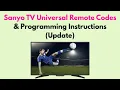Sanyo TV Universal Remote Codes Programming Instructions Update