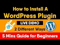 How to Install A WordPress Plugin WordPress Plugin Installation for Beginners Hindi