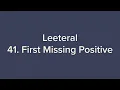Leeteral Explanation 41 First Missing Positive