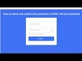 Check confirm Password HTML CSS JavaScript part 01 Rezaul 360