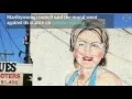 Hillary Clinton bikini mural covered with niqab after public decency complaints