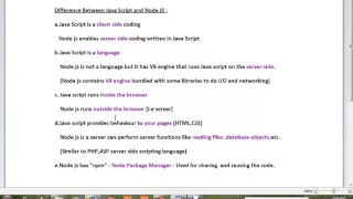 DIFFERENCE BETWEEN JAVASCRIPT AND NODE JS