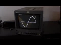 TRS-80 Model I Level II playing sinus scrollbar demo for VCFe18 0 Munich 2017