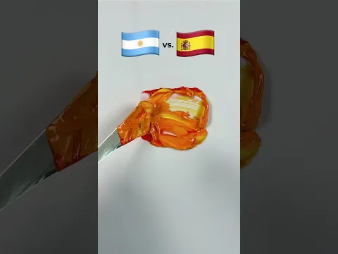 Argentina vs. Spain flag colours mixed #oddlysatisfying #asmrart #paintmixing #asmr #colormixing