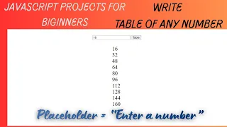 Table of any number by for loop in js Multiplication Table of a Number in Javascript