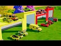 TRANSPORTING CARS, AMBULANCE, POLICE CARS, FIRE TRUCK OF COLORS! WITH TRUCKS! - FS22
