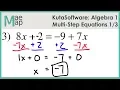 KutaSoftware Algebra 1 - Multi-Step Equations Part 1