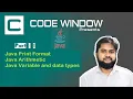 Java Lesson Part-1-Variable-Print Format-Arithmetic Calculation Code Window - 2022